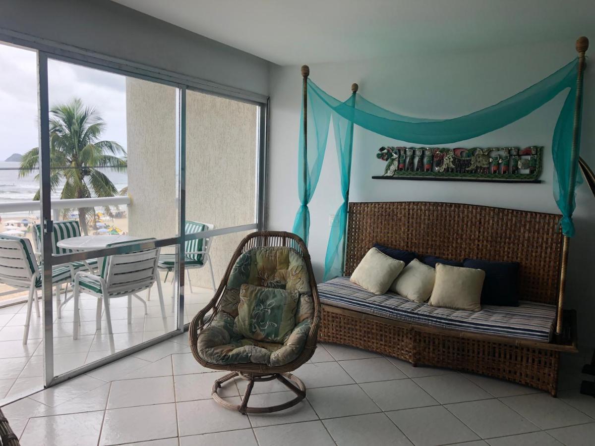 Apto enorme pé na areia, vista linda c/ academia e sauna Guarujá Esterno foto