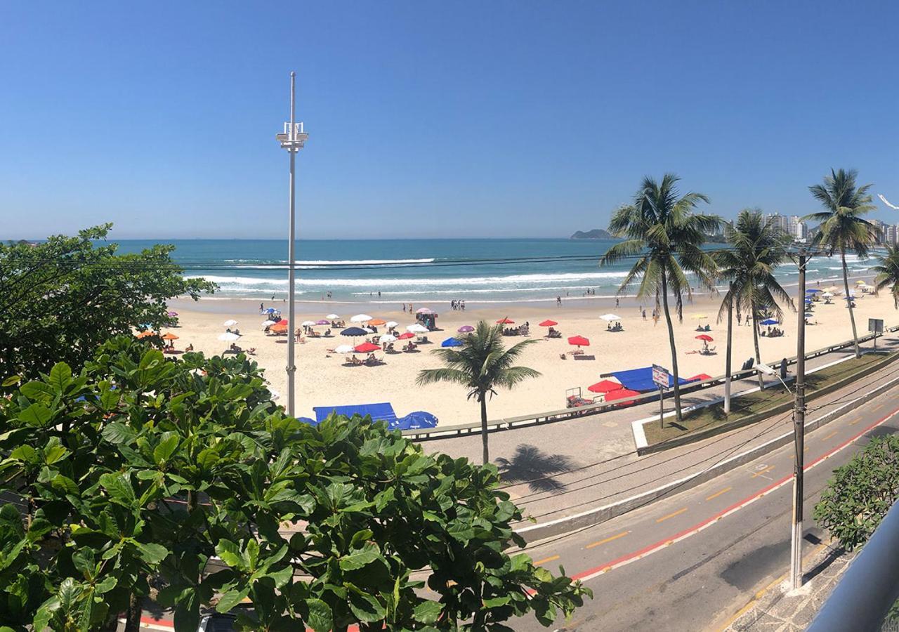Apto enorme pé na areia, vista linda c/ academia e sauna Guarujá Esterno foto