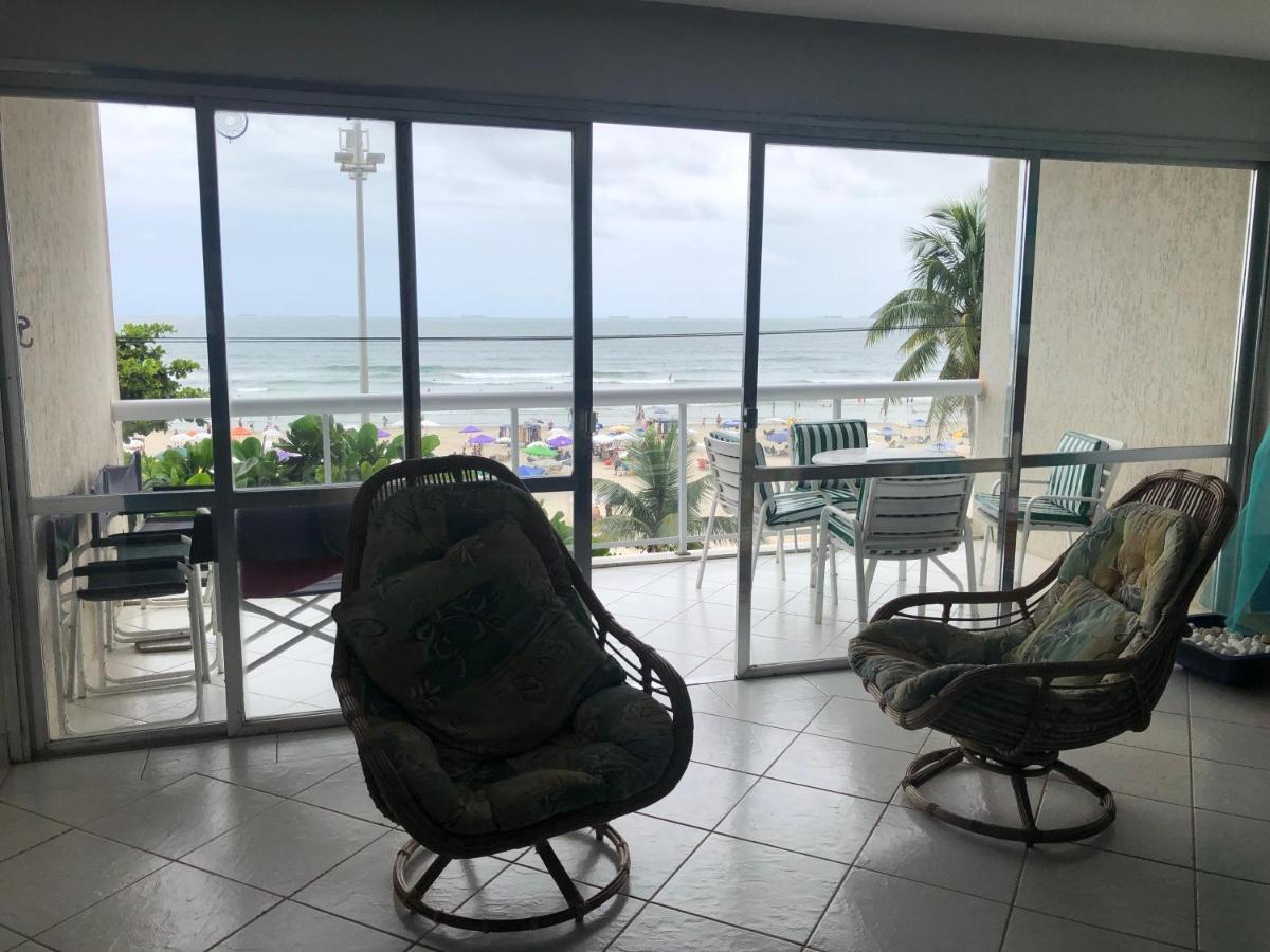 Apto enorme pé na areia, vista linda c/ academia e sauna Guarujá Esterno foto